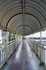 The end of the walkway on the overpass in Thailand