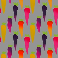 Cartoon vegetable seamless carrot pattern for wrapping and accessories and kitchen and kids'