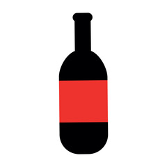  Bottle of wine on a white background, Simple vector illustration. Vector illustration