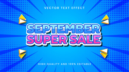 september super sale text effect - obrazy, fototapety, plakaty