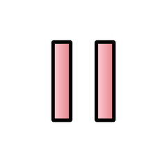 Multimedia web icon pink fill and black stroke pause icon