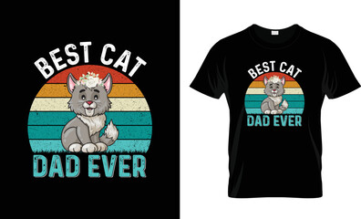 Best cat dad ever shirt design