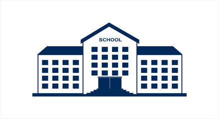 School building vector illustration. Education center building icon