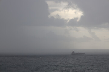 Thunder ström off the coast of ft lauderdale florida and a cargo ship 