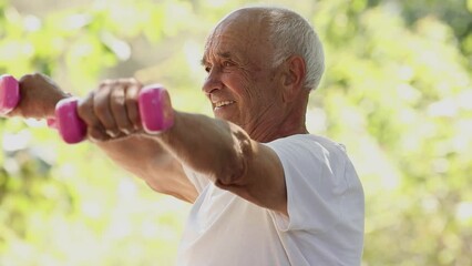 senior man doing sports outdoors