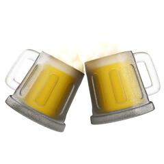 3D illustration Beer Mugs Oktoberfest
