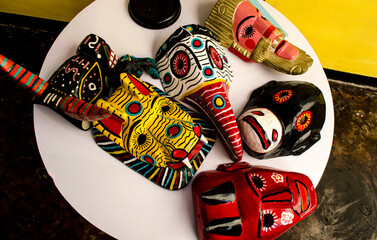 Mascaras tradicioanles Guatemaltecas de moros - obrazy, fototapety, plakaty