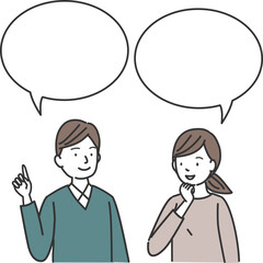 会話をする男性と女性