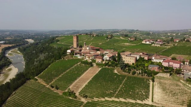Barbaresco Aerial View in Langhe Monferrato, Piedmont
