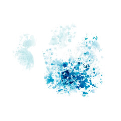 Watercolor bright hand drawn stains. Abstract brush splashed strokes gradient design element on white background. Vector illustration