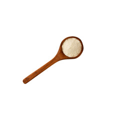 Powdered milk with nutrients in the wooden spoon