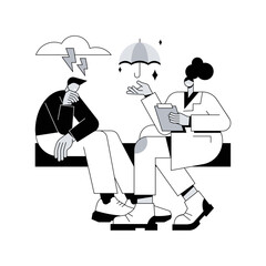 Seasonal affective disorder treatment abstract concept vector illustration. Seasonal depression treatment, affective disorder, mood swings, symptoms and treatment, mental health abstract metaphor.