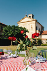 Beautiful romantic castles of Italy - elegant Miramare over the sea. Trieste
