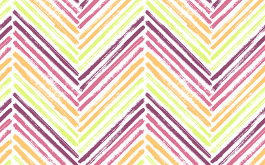 Brush stroke chevron zig zag seamless pattern.