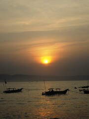 boat at sunset