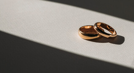 wedding rings on the table