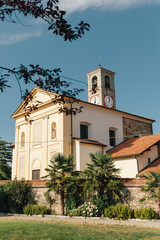 Fototapeta premium Travel in Italy. Back view of beautiful view of Castle Italy.