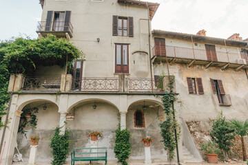Travel in Italy. Back view of beautiful view of Castle Italy.