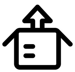 open box icon outline style