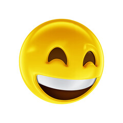 Fototapeta premium Smiling 3D emoji showing upper teeth