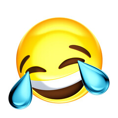 Super cheerful 3D emoji crying