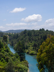 Fototapeta na wymiar Elevated Landscape Of The Waikato River In Taupo