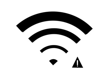 3D wifi sign symbol black white background isolated