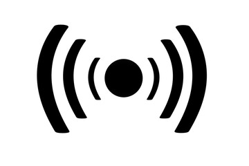 3D wifi sign symbol black white background isolated