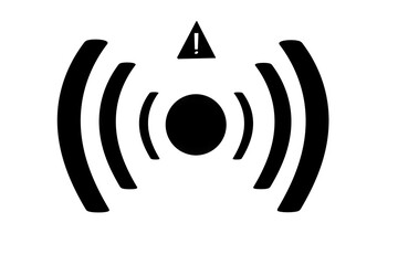 3D wifi sign symbol black white background isolated