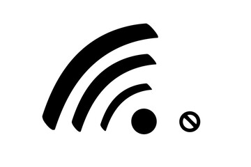 3D wifi sign symbol black white background isolated