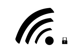 3D wifi sign symbol black white background isolated