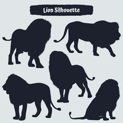 Collection of animal Lion in different positions