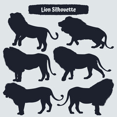 Collection of animal Lion in different positions