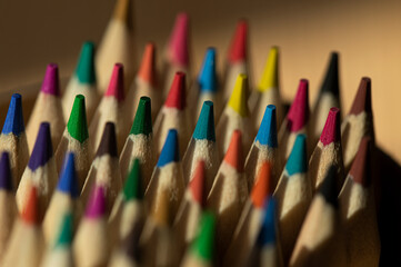 color pencils on white background