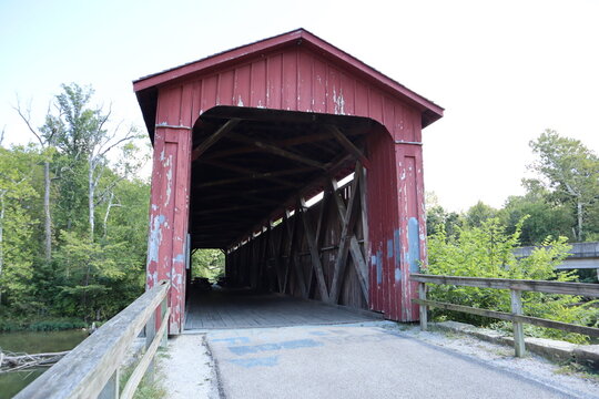 Cataract Falls Covered Bridge In Indiana