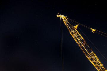 crane at night