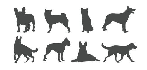 dog silhouette,  isolated on white background, vector design.