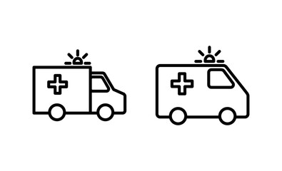 Ambulance icon vector. ambulance truck sign and symbol. ambulance car