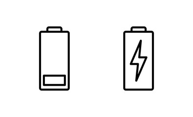 Battery icon vector. battery Charging sign. battery charge level