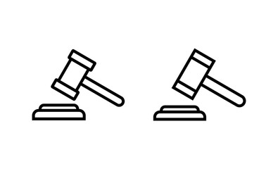 Gavel icon vector. judge gavel sign and symbol. law icon. auction hammer