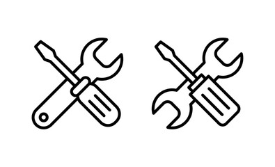 Repair tools icon vector. tool sign and symbol. setting icon. Wrench and screwdriver. Service