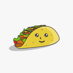 Illustration vector graphic of cute taco character