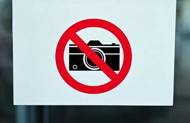 No Photo camera sign. Forbidden sign. Camera prohibited symbol.