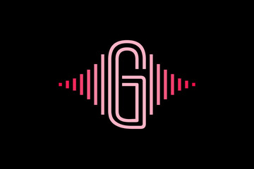 Initial letter with pulse music player element. Very suitable for symbol, logo, company name, brand name, personal name, icon and many more.