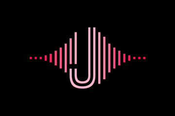 Initial letter with pulse music player element. Very suitable for symbol, logo, company name, brand name, personal name, icon and many more.