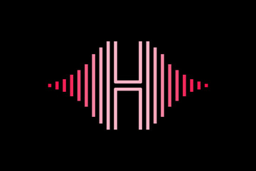 Initial letter with pulse music player element. Very suitable for symbol, logo, company name, brand name, personal name, icon and many more.