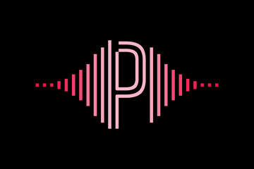 Initial letter with pulse music player element. Very suitable for symbol, logo, company name, brand name, personal name, icon and many more.