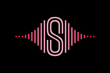 Initial letter with pulse music player element. Very suitable for symbol, logo, company name, brand name, personal name, icon and many more.