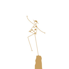 icon　Line Art　Simple Line　アイコン　線画　一歩を踏み出す