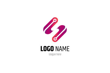 tech connection, letter S for technology logo